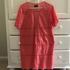 Gap Coral Eyelet Shift Dress